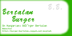 bertalan burger business card